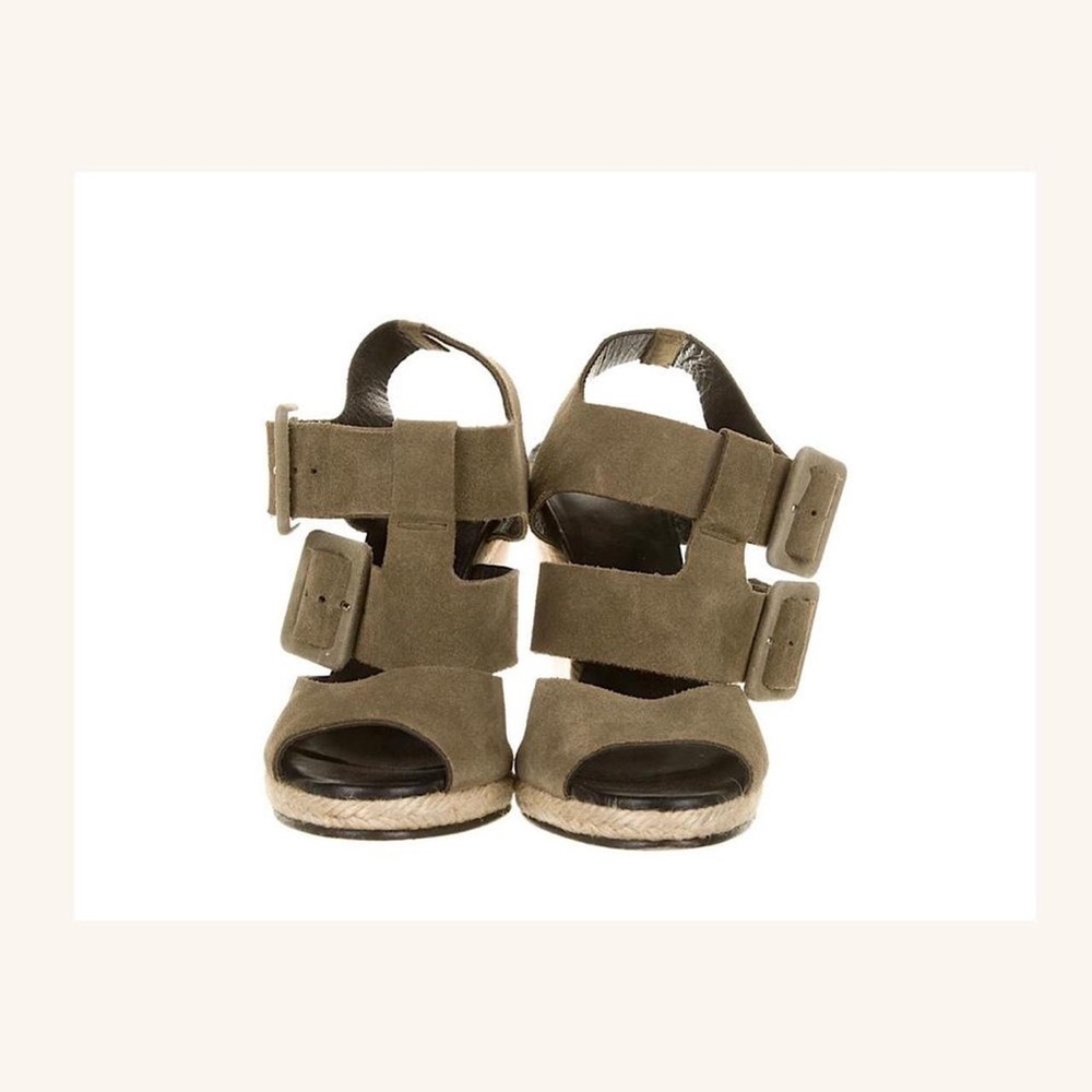 Pierre Hardy Suede Espadrille Wedge Sandal